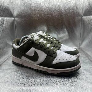 Size 10.5‎ Nike Dunk Low Womens Medium Olive White Lace-Up Sneakers DD1503-120